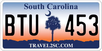 SC license plate BTU453