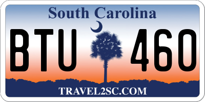 SC license plate BTU460