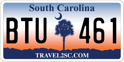SC license plate BTU461