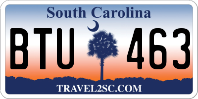 SC license plate BTU463