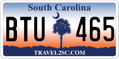 SC license plate BTU465