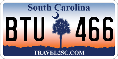 SC license plate BTU466