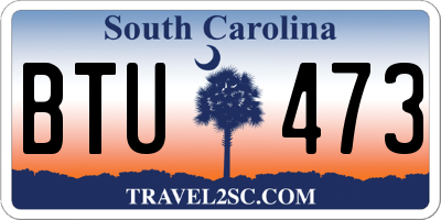 SC license plate BTU473