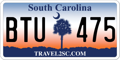 SC license plate BTU475