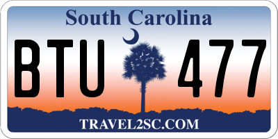 SC license plate BTU477