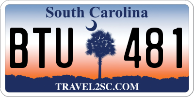 SC license plate BTU481