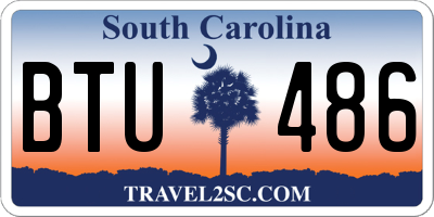 SC license plate BTU486