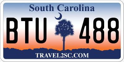 SC license plate BTU488