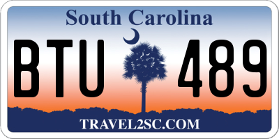 SC license plate BTU489