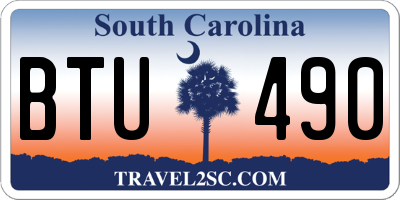 SC license plate BTU490