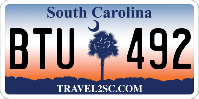 SC license plate BTU492
