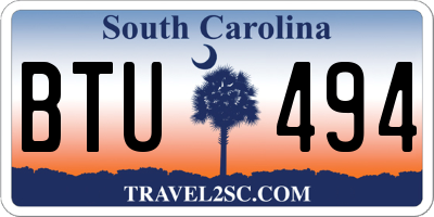 SC license plate BTU494
