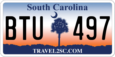 SC license plate BTU497