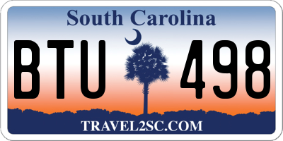 SC license plate BTU498