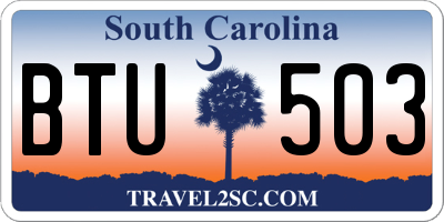 SC license plate BTU503