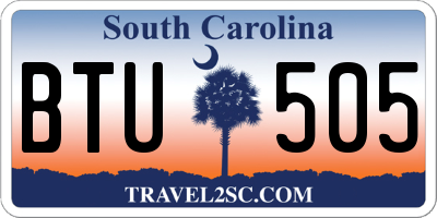 SC license plate BTU505