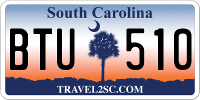 SC license plate BTU510