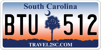 SC license plate BTU512