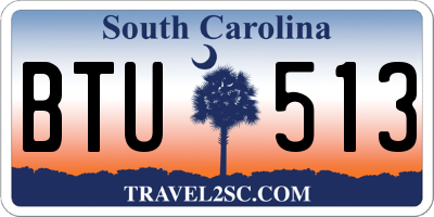 SC license plate BTU513