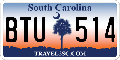 SC license plate BTU514