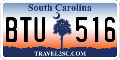 SC license plate BTU516
