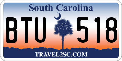SC license plate BTU518
