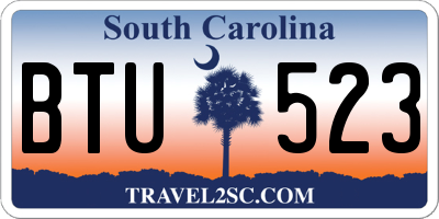 SC license plate BTU523
