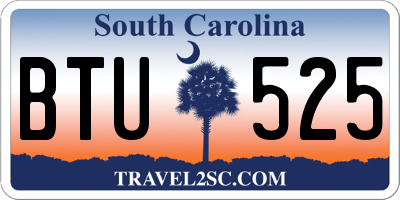 SC license plate BTU525