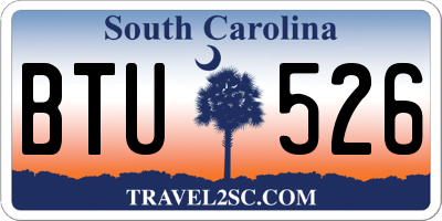 SC license plate BTU526