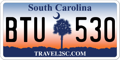 SC license plate BTU530