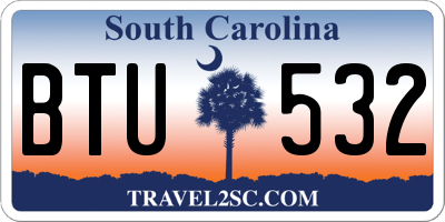 SC license plate BTU532