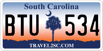 SC license plate BTU534