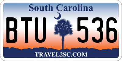 SC license plate BTU536