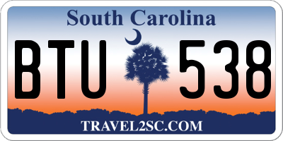 SC license plate BTU538