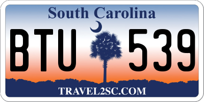 SC license plate BTU539