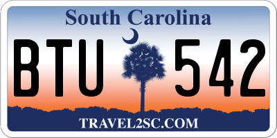 SC license plate BTU542