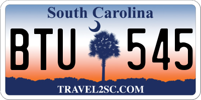 SC license plate BTU545