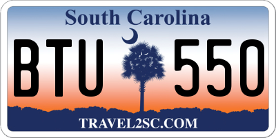 SC license plate BTU550