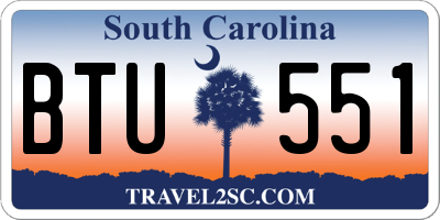 SC license plate BTU551
