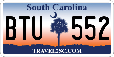 SC license plate BTU552