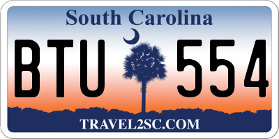 SC license plate BTU554