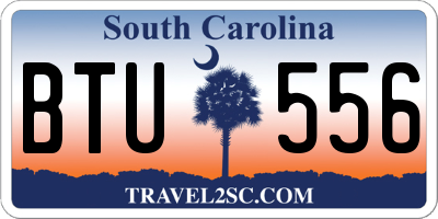 SC license plate BTU556
