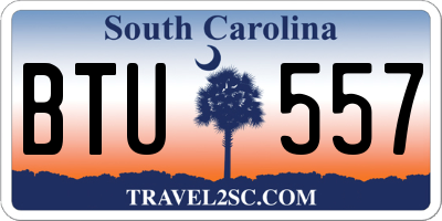 SC license plate BTU557