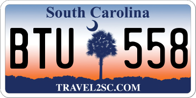 SC license plate BTU558
