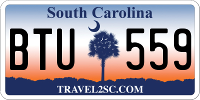 SC license plate BTU559