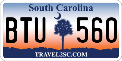 SC license plate BTU560