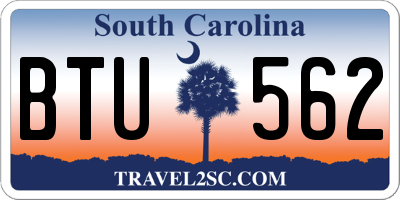SC license plate BTU562