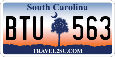 SC license plate BTU563