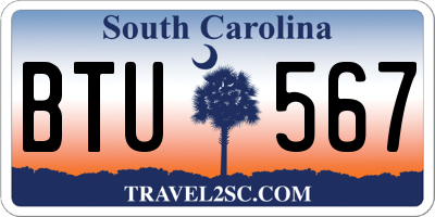 SC license plate BTU567