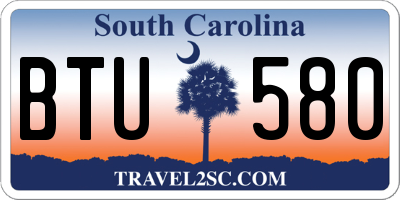 SC license plate BTU580